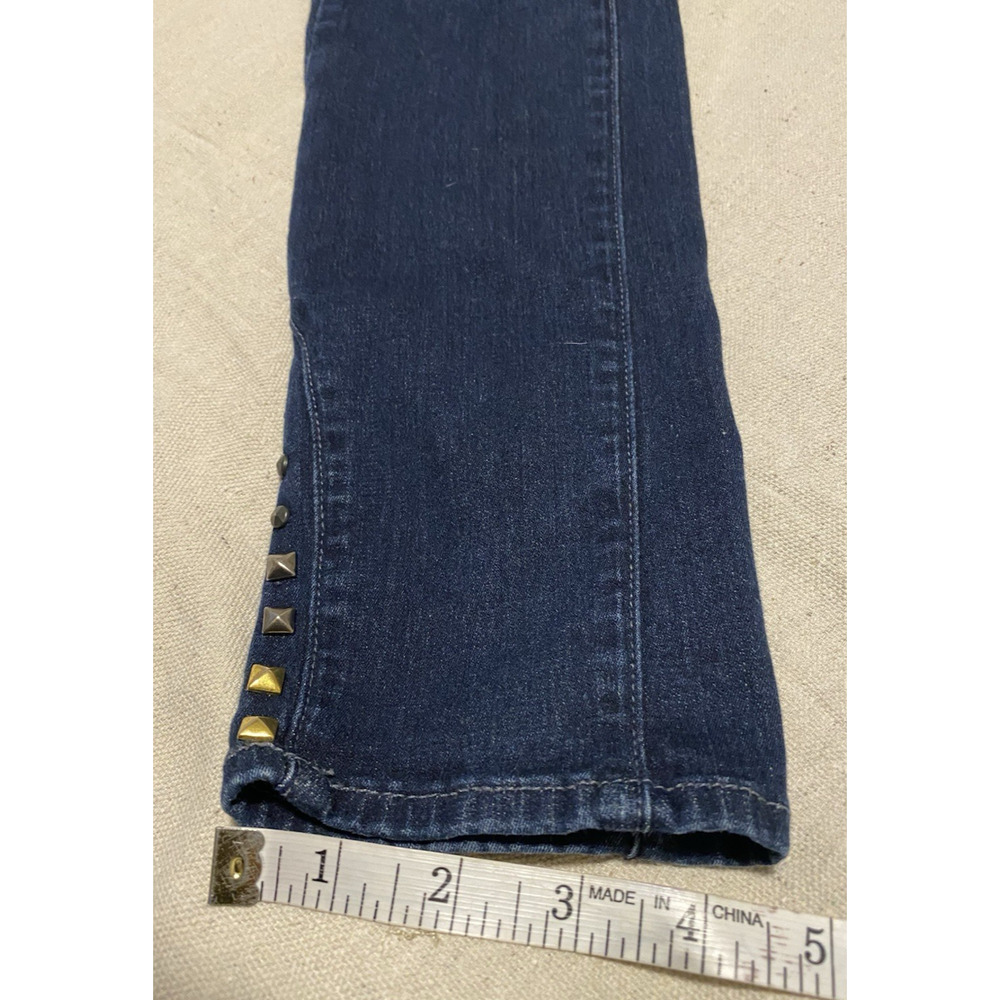 7 for all Mankind Skinny Jeggings Size 27 Dark Denim Jeans Studded Jeweled Legs - Picture 14 of 14
